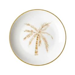 Assiette dessert motif palmier
