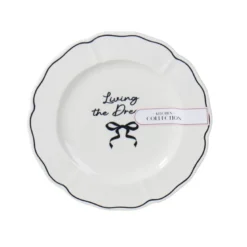 Assiette dessert slogan et noeud