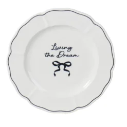 Assiette dessert slogan et noeud