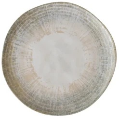Assiette plate creme bi-texture