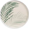 Assiette plate motif feuillage d