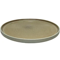 Assiette plate reactive marron
