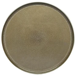 Assiette plate reactive marron