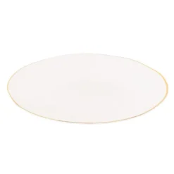 Assiette rayures bord dore 28cm