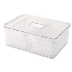 Bac rang frigo 2 panieres noir