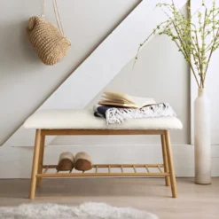 Banc bambou finition sherpa
