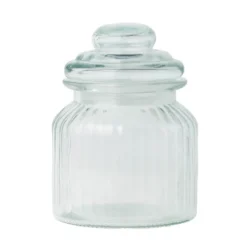 Bocal verre strie d11.5x14.5cm