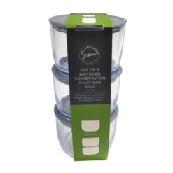 3 boites alimentaire ronde 300ml