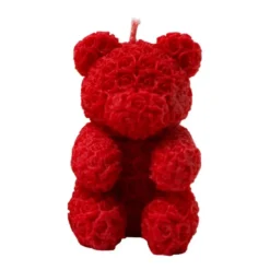 Bougie ourson en rose 9.5cm