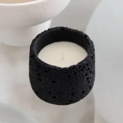 Bougie pot ciment noir s