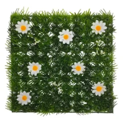 Carre gazon & fleur jne/blc 25x2