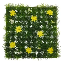 Carre gazon & fleur jne/blc 25x2