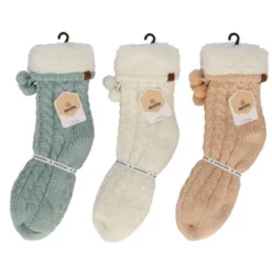 Chaussettes doubl sherpa pastel