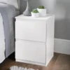 Chevet 2 tiroirs blanc mat