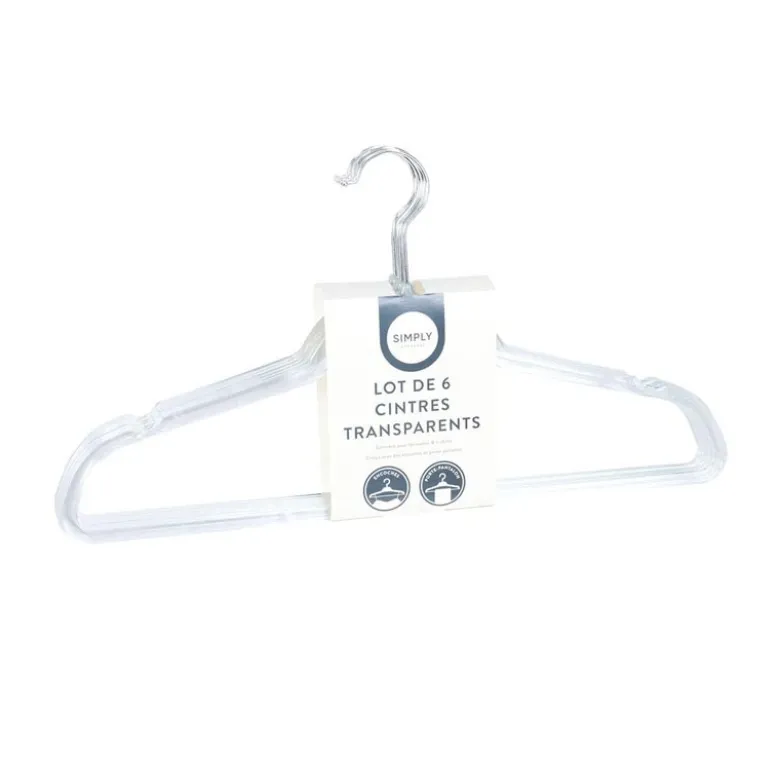 Cintres en plastique transparent
