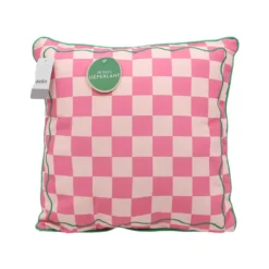 Coussin a carreaux ass rose/vert
