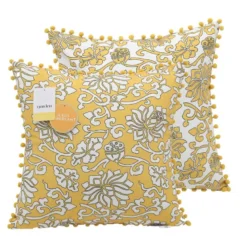 Coussin carre rustic 43x43cm jau