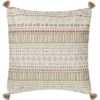 Coussin ext geo avec pompons cre