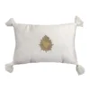 Coussin exvoto pompons 20x30cm c