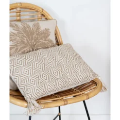 Coussin lozane pompons 30x50cm b