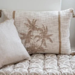 Coussin palmier pompons 70x50cm