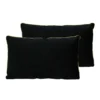 Coussin 30x50cm noir piping dore