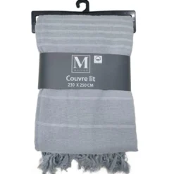 Couvre lit 230x250 harmonia gris