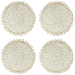 Dessous de verre rond naturel x4