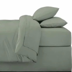 Drap housse 160x200cm sauge