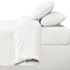 Drap housse 160x200 imprime blan