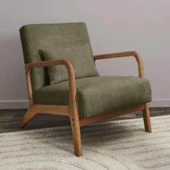 Fauteuil velours andrew kaki