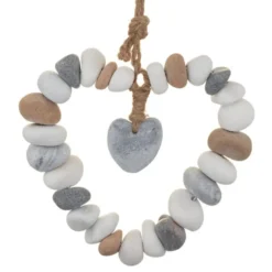 Galets forme coeur a suspendre