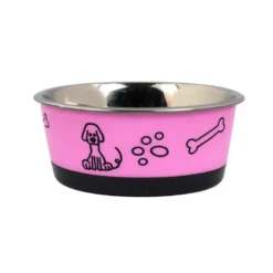 Gamelle inox paroi decor rose