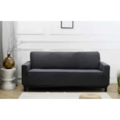 Housse de canape uni 3p taupe