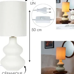 Lampe ceramique creme