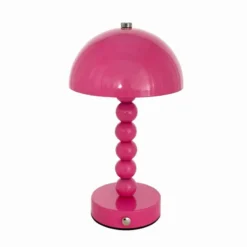 Lampe champignon boule rose