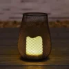 Lampe metal solaire effet bougie