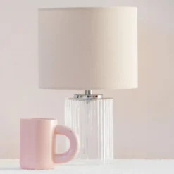 Lampe verre nervuree