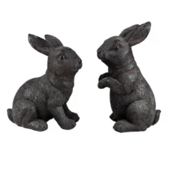 Lapin decoratif en resine x2