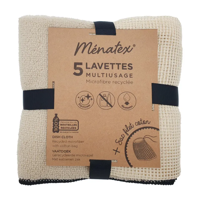 Lavettes microfibres x5 avec sac