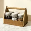 Lot de 6 bocaux a epices + rack