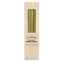 Lot de 10 bougies dorees