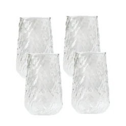 Lot de 4 verres haut textures