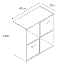 Meuble 4 cubes blanc
