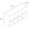 Meuble 8 cubes/4 paniers blanc