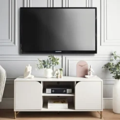 Meuble television creme