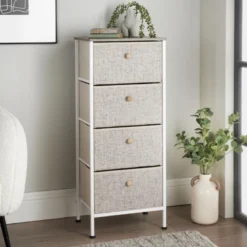 Meuble 4 tiroirs blanc / creme