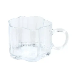 Mug en verre strie fleur
