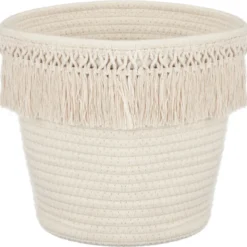 Panier blanc casse avec franges