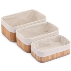 Panieres de rangement bambou x3